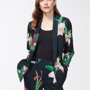 nwt chico's soft floral ruched sleeve blazer jacket 2 (us 12)